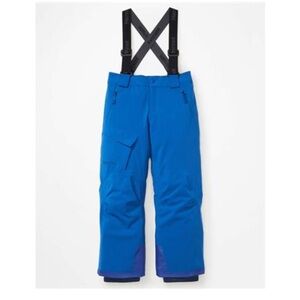 Marmot Blue Snow Pants with Adjustable Features Youth L